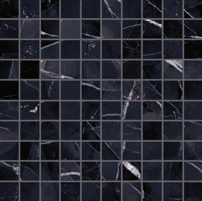 Мозаика Emilceramica Tele Di Marmo Revolution Mosaico 3x3 Calacatta Black Full Lappato 30x30
