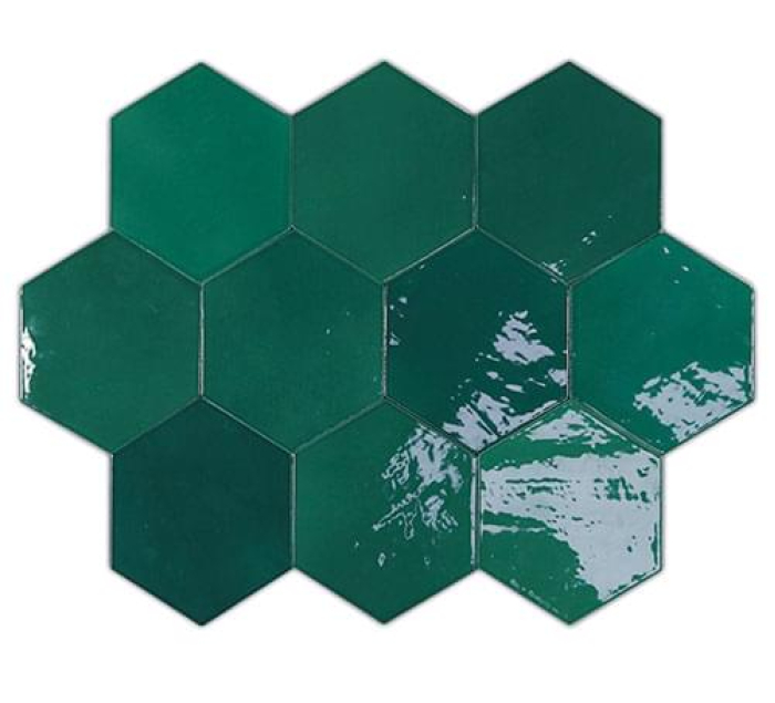 Керамическая плитка Wow Zellige Hexa Emerald 10,8x12,4