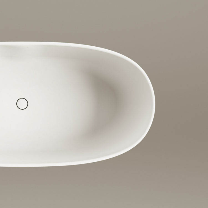 Ванна зі штучного каменю PAA Bella Glossy Alpine White 170,5x80 см, окремостояча біла глянцева