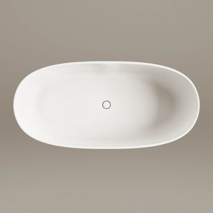 Ванна зі штучного каменю PAA Bella Glossy Alpine White 170,5x80 см, окремостояча біла глянцева
